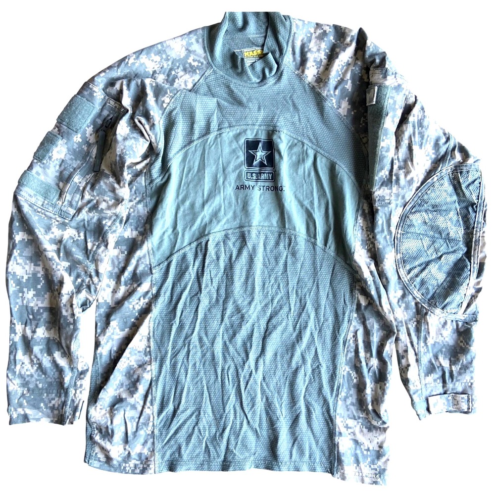 Massif US Army Combat Shirt Mens Large L Flame Resistant FR ACU UCP Camo ACS Top